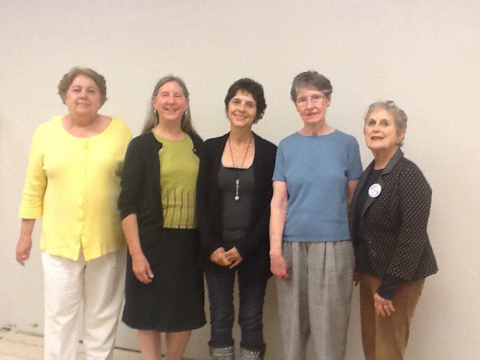 Photograph of Mary's Pence executive director with a variety of grantees.