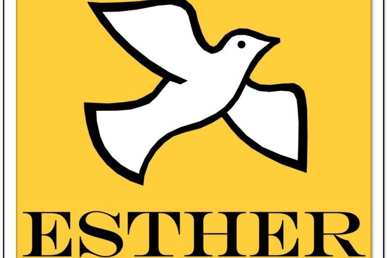 White bird on yellow background for ESTHER logo