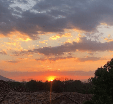 Sunset over Suchitoto ElSalvador during COVID19